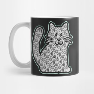 PEACE CAT STICKER | LIGHT GREEN, KELLY GREEN AND GRAY Mug